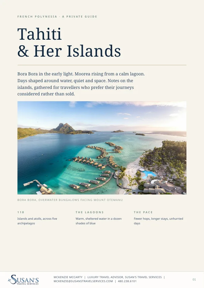 Cover of McKenzie McCarty's Tahiti Travel Guide to French Polynesia, Susan's Travel Services